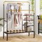 Costway Rolling Clothes Drying Rack Double Rods Garment Rack with Height Adjustables Gold/Silver